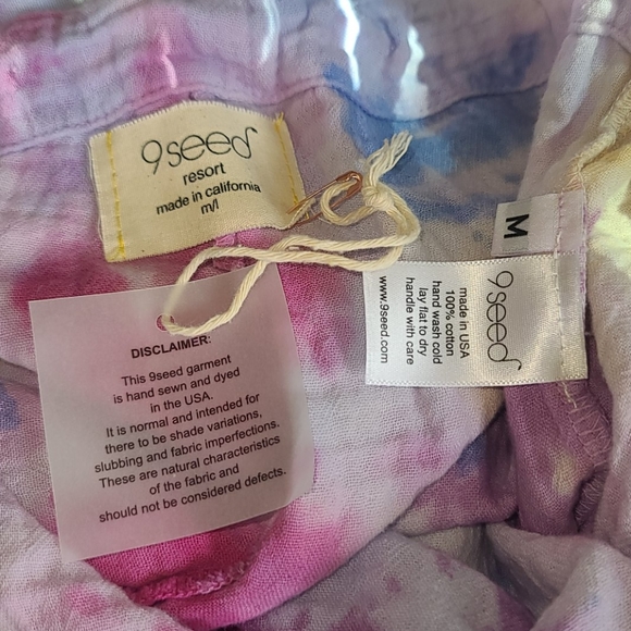 New 9Seed Fire Island Pants Wildflower Tie Dye M/L - Picture 13 of 16